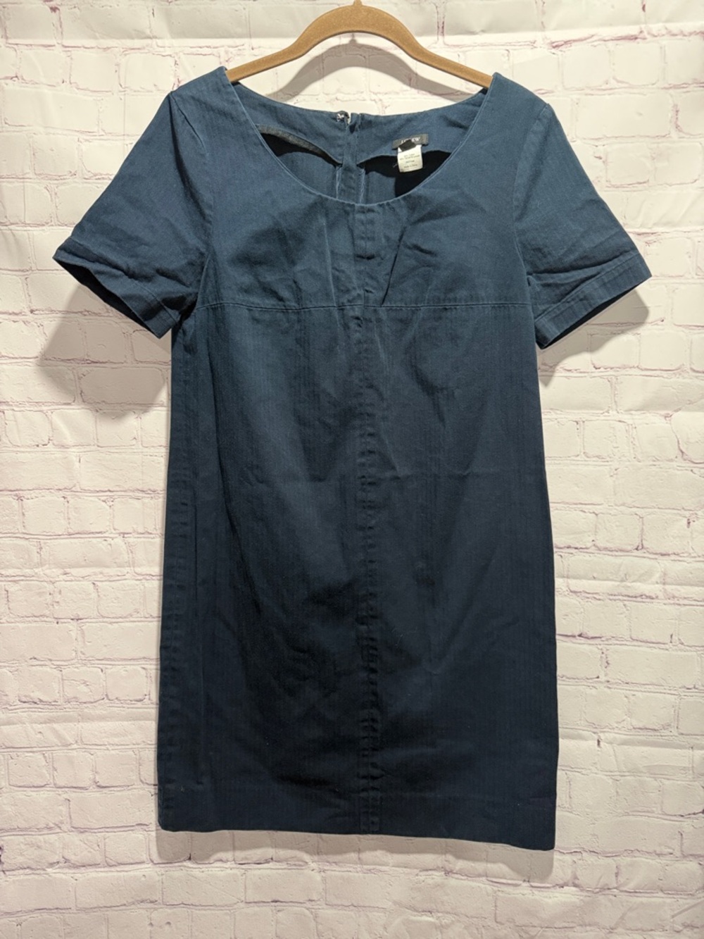 J. Crew Navy Blue Short-Sleeve Shift Dress Woman’s Size‎ 4